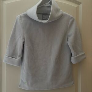 Dudley Stephens 3/4 Sleeve Soft Light Grey (almost white) Fleece Turtleneck XS
